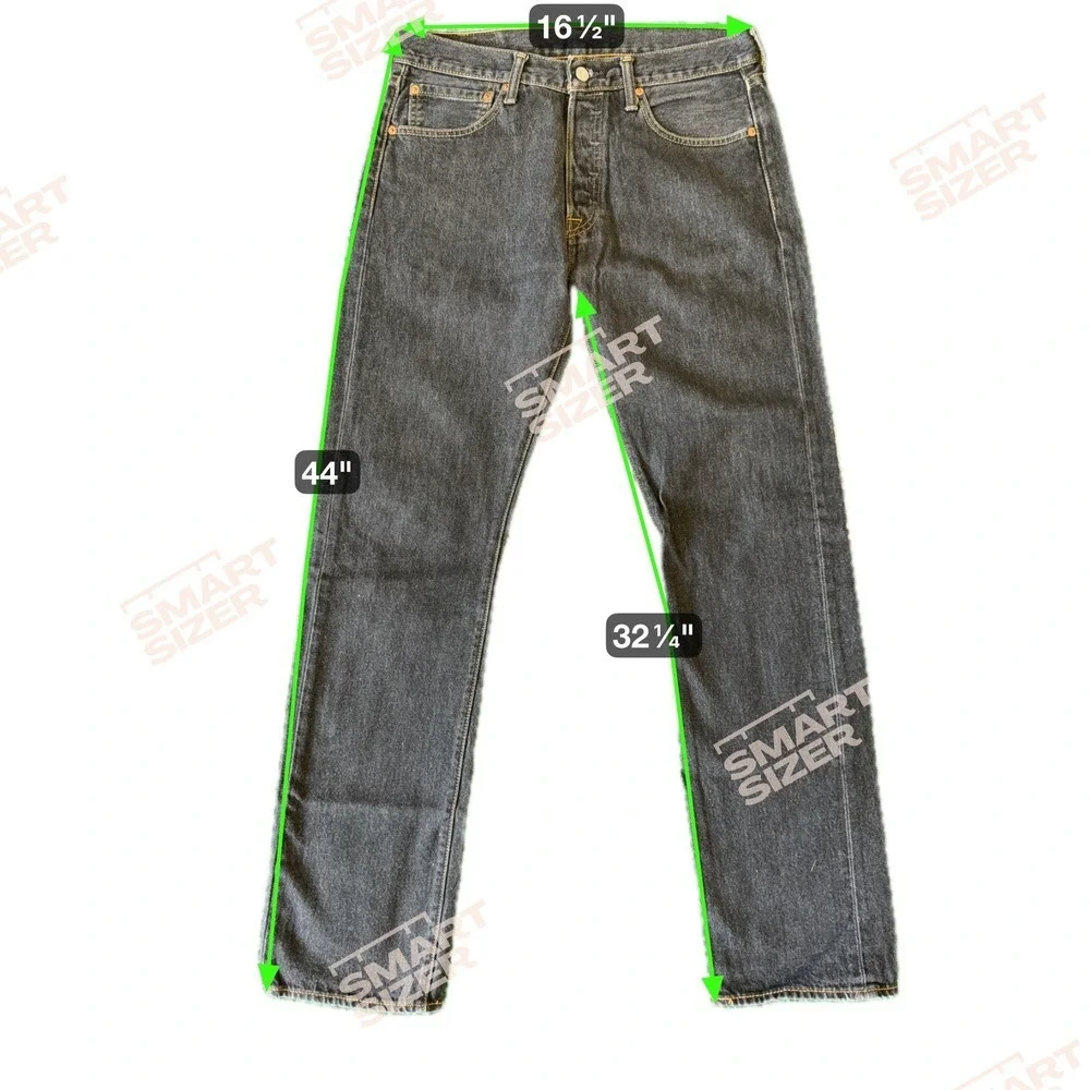 Levi's 501 Jeans Men's W32 L32 Button Fly Black Wash Denim Straight Leg